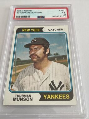 1974 Topps #340 Thurman Munson New York Yankees PSA 5 EX Vintage Baseball Card